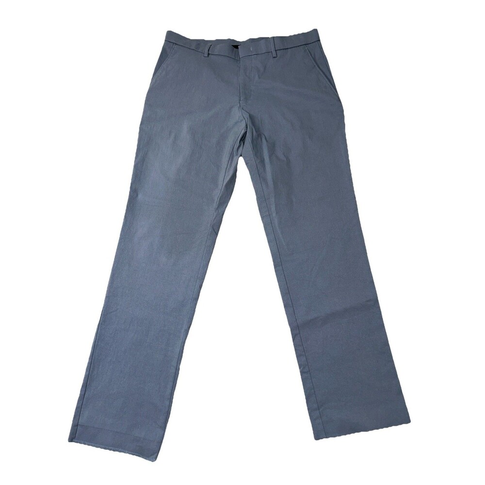 $95 NEW TOMMY HILFIGER Mens 34x30 Solid Lght Blue TH FLEX Khaki/Chino Pants Read